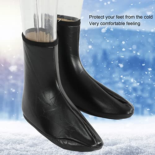 Hapivida Leather Zipper Socks, Unisex Waterproof Muslim Socks Islamic Thermal Prayer Winter Socks, Khuffy Leather Black Socks for Men and Women 35-40 — view 3