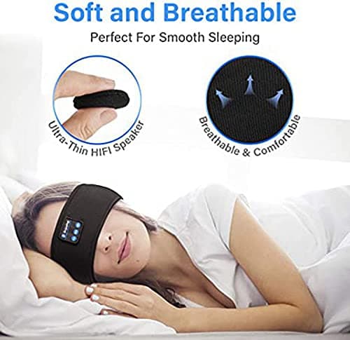 ePalZoneXP Sleeping Headphone, Overhead Headband, Eye Mask Headphones, 2026 Bluetooth 5.4 Wireless, Stereo Earphone, Music Headband for Side Sleepers Sports Headphone Outdoor UK (Black) — view 4