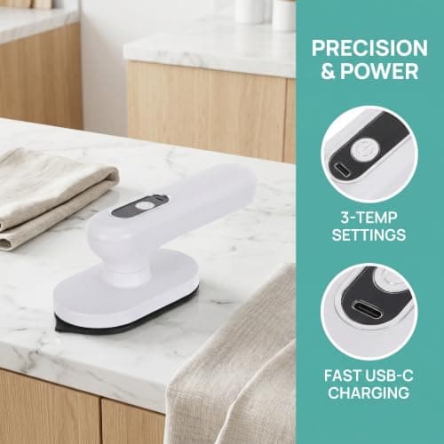 Portable Travel Steam Iron, Cordless Mini Handheld Steamer — view 3