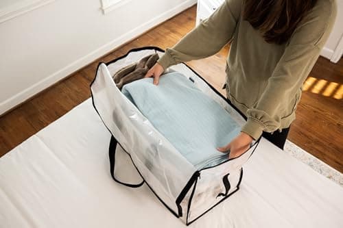 ClearSpace Heavy Duty Moving Bags or Storage Bins with Lids, Clear, 4 Pack — view 4