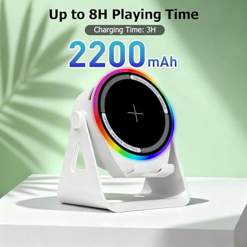 Wireless Induction Speaker, 4-in-1 Portable Bluetooth Speaker (White) — view 6