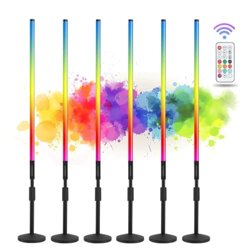 ZDMDRGB 6Pack 4ft Portable 5000mAh Battery Powered RGB Tube Light with Case Handheld Color Neon Lights Bar Stand for LED Video Studio Light Stick Photography DJ Dance Party Stage Photo Booth Lighting — view 2