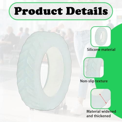 CHFUANANGZH Silicone Suitcase Wheel Protectors, Wear-Resistant Travel Luggages Replacement Accessories, Anti Slip Suitcase Mute Wheel Cover, Suitable for Wheels 5.0-6.8cm (Luminous Green,8 Pcs) — view 3