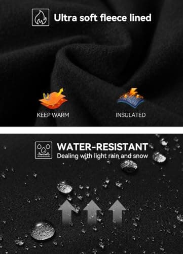 baleaf Women's Fleece Lined Leggings Thermal Water Resistant Legging High Waisted Winter Running Hiking Sports Trousers with Pockets Black XL — view 5