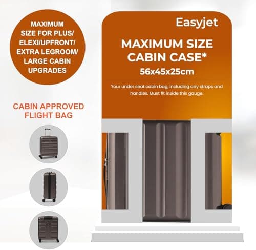 Aerolite 56x45x25cm British Airways Jet2 & easyJet Upgrade Maximum Allowance Large Lightweight 8 Wheel Carry On Hand Cabin Luggage Bag Suitcase 56x45x25 with TSA Approved Lock Charcoal Grey — view 5