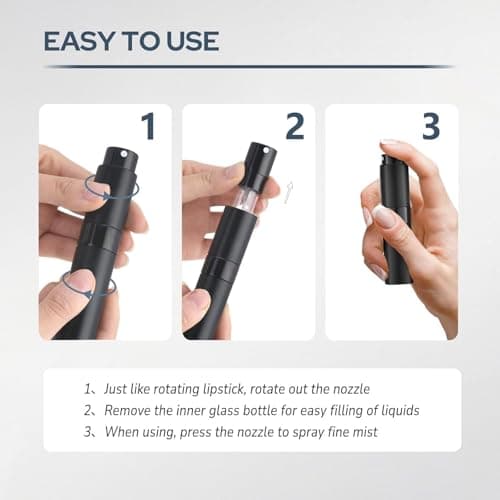 Lulupack Travel Perfume Atomiser Refillable - Mini Perfume Refill Spray Bottles for Aftershave - Small Travel Size Portable Fragrance Bottle - Empty Cologne Filler Atomiser for Man 8ml 3PCS Blue — view 6