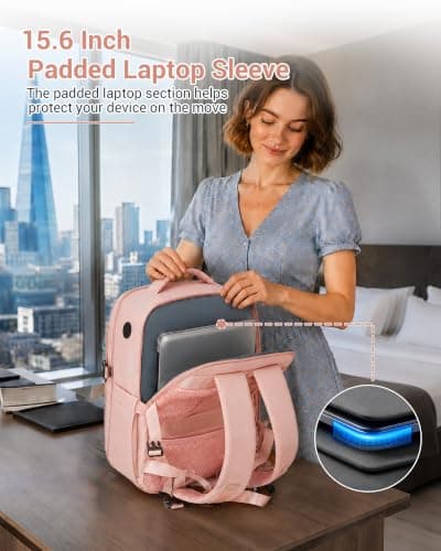 Kono Ryanair Cabin Bag 40x30x20, Underseat Travel Backpack, Pink — view 4