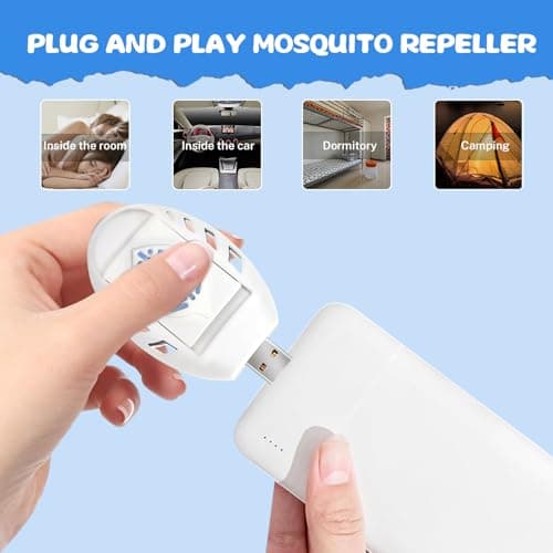 8.5 * 5cm USB Mosquito Repellent Plug In, 2 Pcs Portable USB Mosquito Killer, with 90 Repellents Tablets, Indoor Insect Repellent Plug In for Home Camping Hiking Car Summer Outdoor Travel — view 5