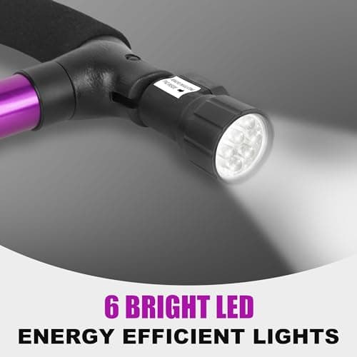 RUNZI Folding Cane with Led Light, Adjustable Canes and Walking Sticks for Arthritis Disabled and Elderly (Purple)… — view 3