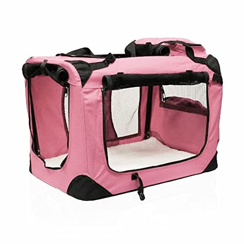 Petbarn Portable Soft Fabric Pet Carrier Folding Dog Cat Puppy Travel Transport Bag (Small, Pink) — view 2