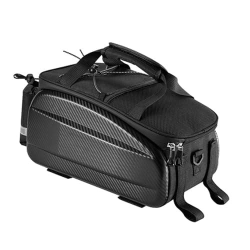 Sxhlseller 31L Expandable Bike Trunk Bag | Large Capacity Rear Rack Saddle Bags with Reflector for Travel Storage, Hard EVA Bike Carrier (Black 11L (Non-Expandable)) — view 4