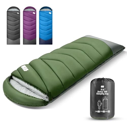 TANSTRIDER Sleeping Bags for Adults Teens, 4 Season Camping Sleeping Bag Waterproof,Machine Washable Backpacking Gear for Cool Weather,Outdoor Tent Hiking,with Compression Sack,220x80cm,1.8kg