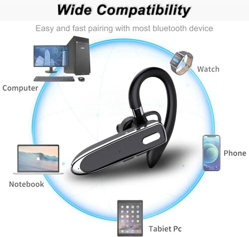 EUQQ Bluetooth Single wireless Headset Handsfree Earpiece for phone — view 6