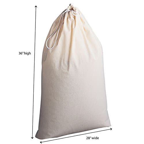 Household Essentials Extra Large Natural Cotton Laundry Bag, Beige — view 2