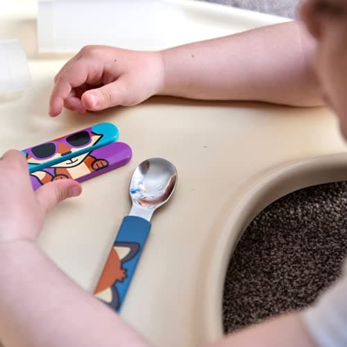 TUM TUM Toddler Cutlery Set with Travel Case, 3 Pcs Kids Cutlery Set Stainless Steel Includes 1 x Fork/Spoon/Knife, Kids Travel Cutlery Sets, BPA Free (Felicity The Fox) — view 6