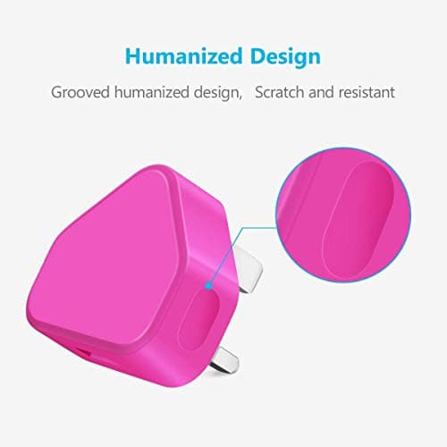 TheMax® USB 2.0 Data Sync Charging Cable 1 meter + 1000mAh USB Charger Plug Compatible with iiPhones 6/7/8/X/XS/XS Max/11/12/12 Pro Max/13/13 Mini/14/14 plus (1 Meter, Pink 2 in1) — view 6