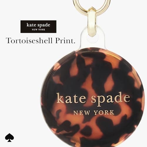 kate spade new york AirTag Holder with Gold Ring Clip - Protective Case for Apple AirTag - Tortoiseshell — view 3