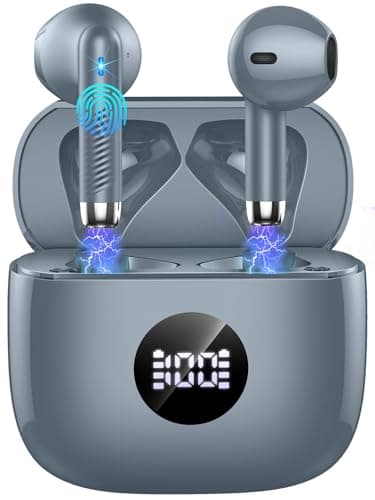 Wireless Earbuds, Bluetooth 5.4 Headphones in Ear with 4 ENC Noise Cancelling Mic, Bluetooth Earbuds 40H Playtime, HiFi Stereo Deep Bass Wireless Earphones IP7 Waterproof, USB-C Fast Charge Dark Gray