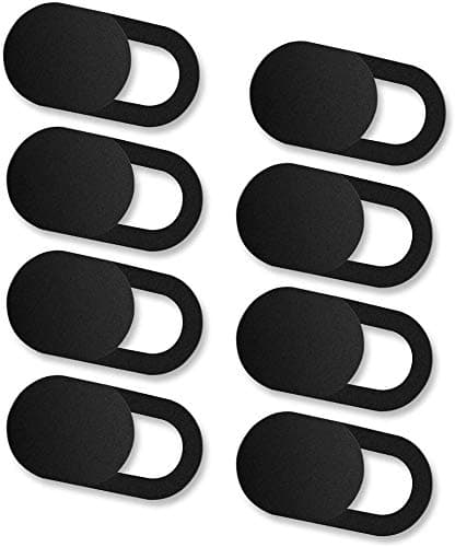 ivoler [Set of 8 Webcam Covers, Slider Camera Cover, Ultra Thin Webcam Cover, Privacy Protection Camera Cover for Laptop, PC, Smartphones, Tablets, etc. (Black)