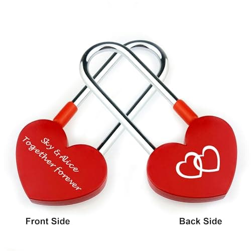 Personalised Padlock Engraved Lock Personalised Padlock for Bridge Love Locks Padlocks for Her Him Girls Couples Lover Custom Gifts for Valentine Day Anniversary Wedding Trip Travel (Design 1) — view 3