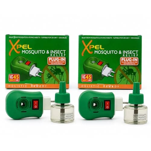 Plug-in Mosquito Repellent & Insect Killer for Home & Travel | Odourless Tropical Formula | Up to 45 Nights per Refill | 2 Pack (2 Devices + 2 Refills)