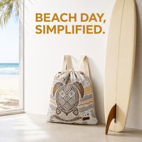 2 In 1 Convertible Beach Towel Bag Backpack, Sand Free Microfiber Beach Towel Backpack, Lightweight Quick Dry Travel Beach Blanket Bag, Packable Mat for Camping & Vacation (Orange) — view 4
