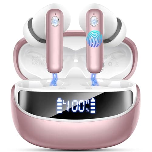Wireless Earbuds Bluetooth Headphone, Bluetooth Earbuds 5.4, 45H Deep Bass Stereo Sound Earphone Wireless Headphone Noise Cancelling with Dual LED Power Display, 4 ENC Mic, Type C Fast Charge Ear Buds