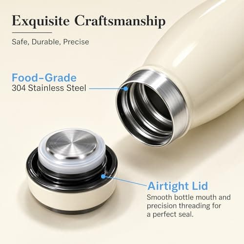 Love-KANKEI 500ml Insulated Water Bottles, Metal Water Bottle White — view 5