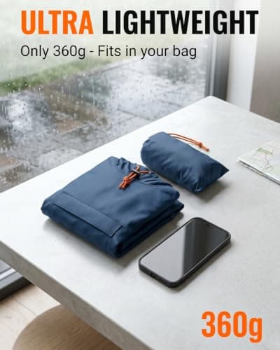 Poncho Waterproof Adult Plus Size New with Zipper Design Rain Poncho Waterproof Poncho Reusable Hooded For Hiking Camping Festivals Travel Lightweight Unisex Ponchos Festival Poncho Adult Blue — view 3