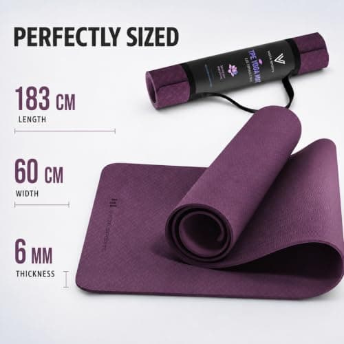 Non-Slip 6mm TPE Yoga Mat with Carry Strap for Home, Gym & Travel — view 3