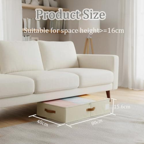 Under Bed Storage Boxes With Lids, PP Side Panel, No Base Panel, 80*40*15cm — view 6