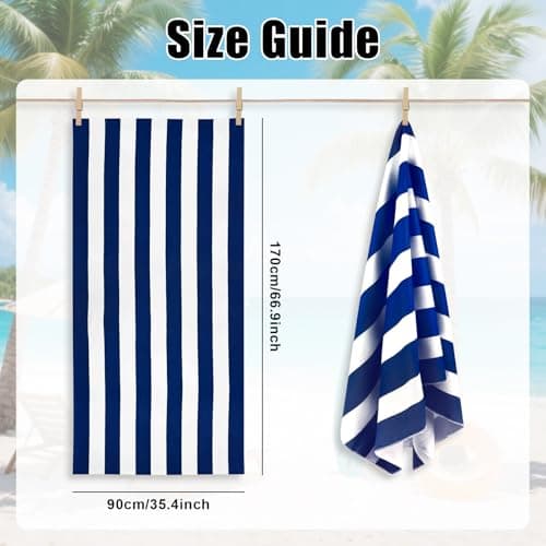 Hittriu Large Microfibre Beach Towel for Adults, 170 × 90 cm, Quick Dry, Sand Free, Lightweight Compact Travel Towel for Summer Beach, Pool, Holiday, Gym & Swimming (Blue) — view 2
