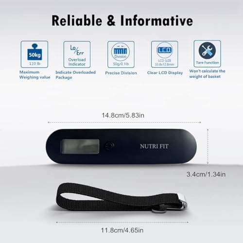 CAMRY Digital Luggage Scale Travel Baggage Scale, 50kg/110lb, Black — view 3