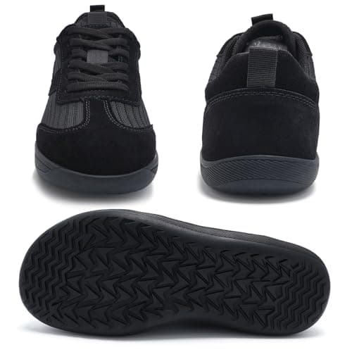Wide Fit Trainers for Women Barefoot Shoes Walking Sneakers All Black UK 7 — view 6