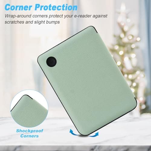 DMLuna Case for Kobo Clara Colour/Clara BW/Clara 2E 6"eReader, Ultra Slim Lightweight Folio Premium PU Leather Protective Cover with Auto Sleep/Wake Function, Agave Green — view 5