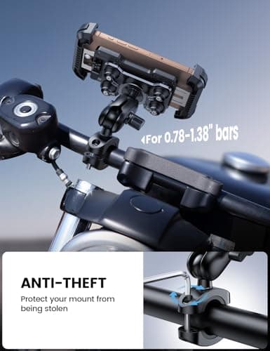 Lamicall Motorbike Phone Holder, [Anti-Theft] Motorcycle Phone Mount Bike — view 4