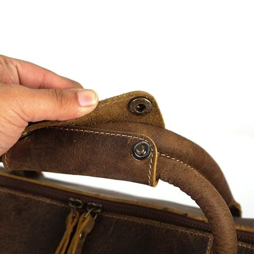 KomalC Genuine Leather Duffel | Travel Overnight Weekend Leather Bag | Sports Gym Duffel for Men by KomalC — view 5