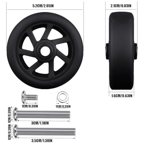 Luggage Suitcase Replacement Wheels 52mm 4 Pieces Suitcase Wheels Replacement Wheel (52 * 22) — view 3