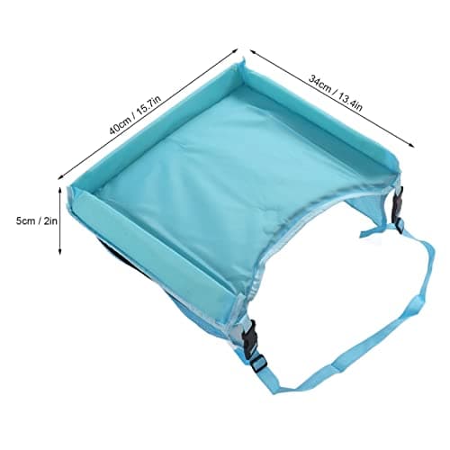 Kids Car Table Tray, Adjustable Storable Kids Travel Tray, Toddler Lap Desk Organizer for Toddler Travel (Sky Blue) — view 3