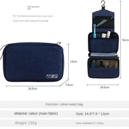 Yuexitech Hanging Wash Bag, Hanging Toiletry Bags for Women, Foldable Toiletry Bag Organizer for Men and Women Travel Size Accessories Navy Blue — view 2