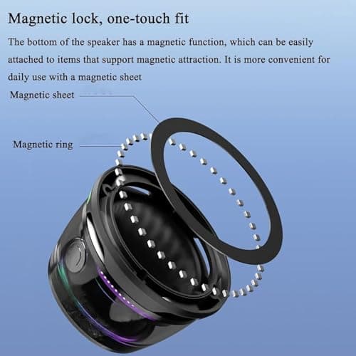 RigWig Magnetic Bluetooth - G200 Pro Wireless Phone Stand Gaming Speaker, IP67 Waterproof, Compact Portable Speaker for Shower, Outdoor, Travel, Teens - Ideal Christmas (Purple) — view 3