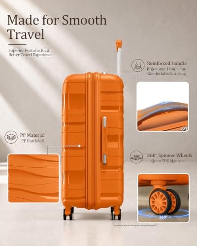Kono Medium Suitcase 24 Inch, Durable Checked Luggage for Holiday Travel — view 4