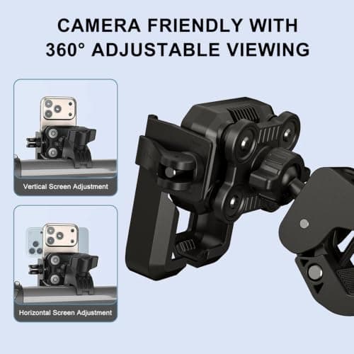 ROHMERIQUE Motorcycle Phone Mount, Camera Friendly Dual Anti-Shock Bike Phone Holder with 360° Rotation and Quick Release Handlebar Clamp, Fits for iPhone 17/16 and 6-7.2" Cellphones — view 5