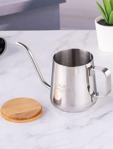 MERMOO YILAN Pour Over Coffee Kettle with Wooden Lid 350ml Coffee Maker — view 5