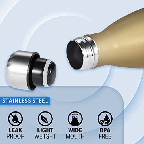 AEX Stainless Steel Vacuum Flask | Double Walled Insulated Bottle | 1000ml Gold Matt | Reusable Hot & Cold Drink — view 4