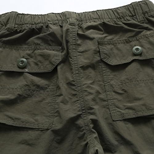 Men's Convertible Cargo Pants with Detachable Legs, Straight Fit for Hiking and Travel, Lightweight and Breathable for Spring Summer Autumn, Multi-Pocket Design for Everyday Utility (Green, XL) — view 4