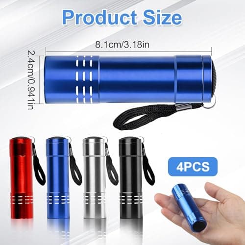 4 Pack Mini Torch Set Super Bright Small Torches with 9 LED and Lanyard — view 2