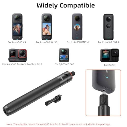 2-in-1 Invisible Selfie Stick + Tripod Stand, for Insta360 X6/X5/X4/X3 — view 4