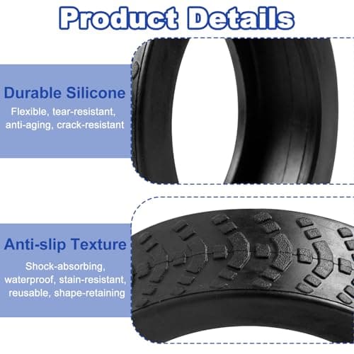 orwayhu 16 PCS Suitcase Wheel Protectors, Black Silicone Suitcase Wheel Covers, Anti Slip Noise Reduction Luggage Wheel Protectors for Travel Cases, Trolleys and Office Chairs, Fits 5-6.5cm Wheels — view 6