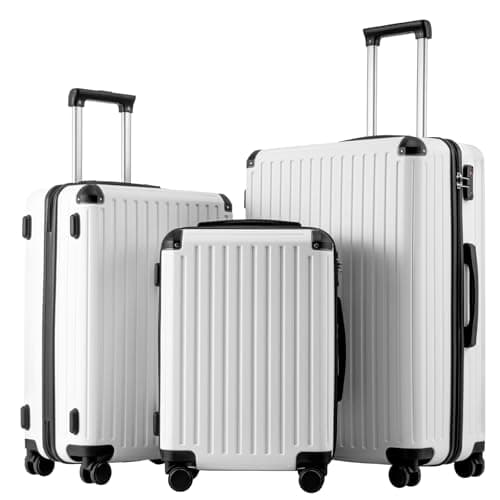 COOLIFE 3-Piece Suitcase Set 28+24+20 Inch, Hardshell ABS+PC Luggage Set